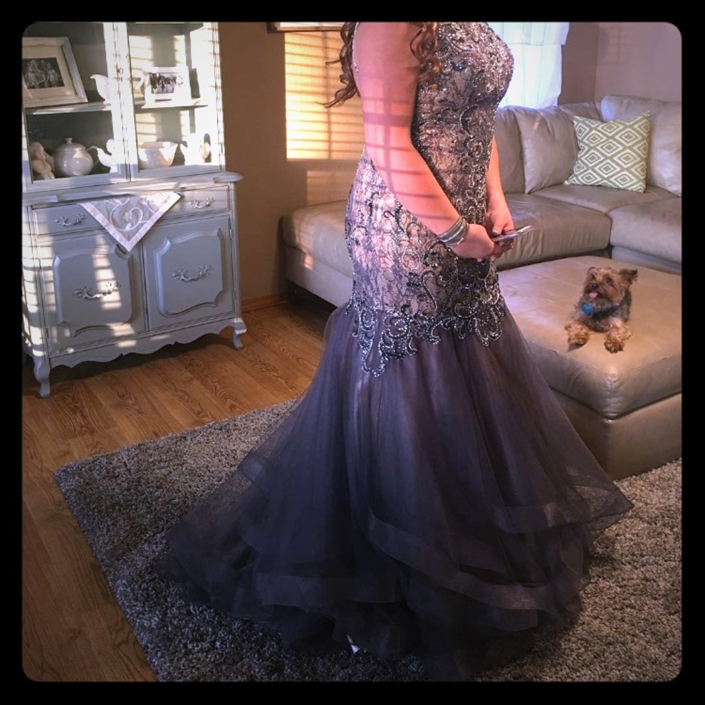 A gray, always and forever prom dress